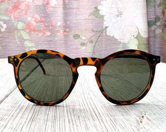 Tortoiseshell Clubmaster Style Sunglasses: Plastic Frames