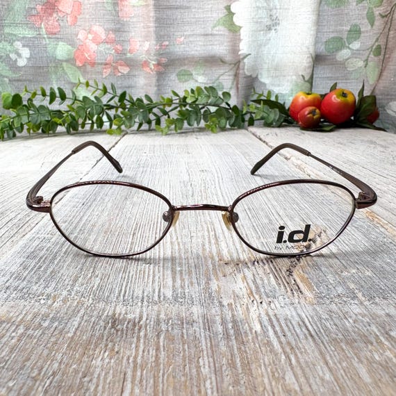 Bronze Round Eyeglass Frames: 90s Vintage Deadsto… - image 1