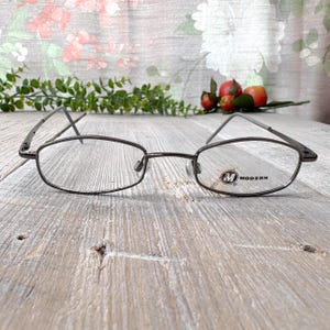 gunmetal gray eyeglass frames only oval eyeglasses 1990s fashion accessories unisex/men/women eyewear deadstock vintage glasses