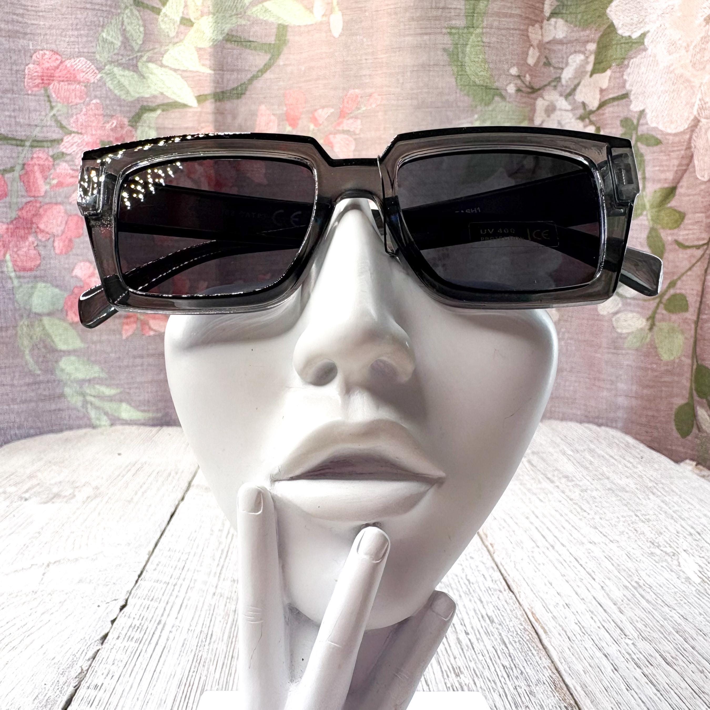Oversized Cat Eye Metal Square Sunglasses UV400 Protection Black Cat Eye Rectangle Sunglasses: Polarized UV400  main image 3