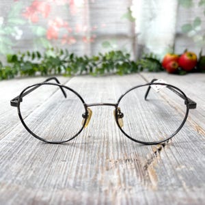 black marble eyeglass frames only big round eyeglasses 90s deadstock vintage prescription glasses unisex/men/women fashion accessories 1990s