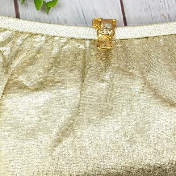 vintage gold lame clutch purse - image 5