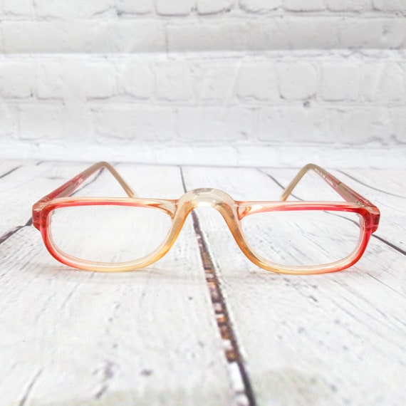 1980s half frame eyeglasses pink vintage eye glas… - image 1