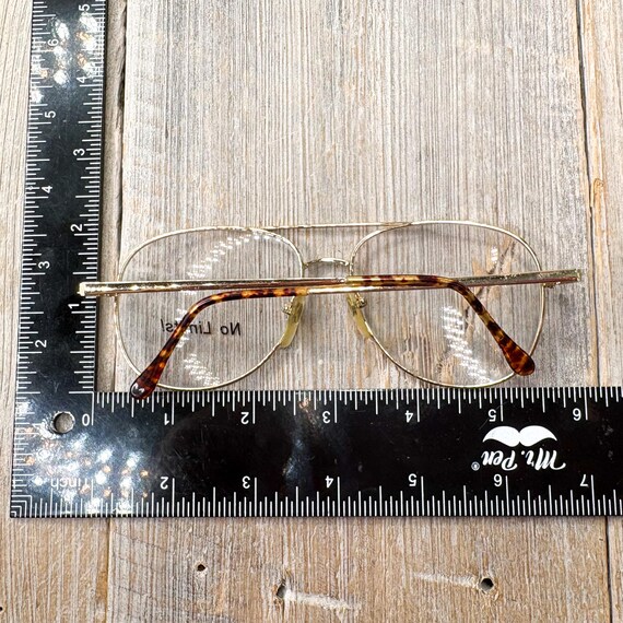 Vintage Square Aviator Eyeglass Frames: Light Gol… - image 5