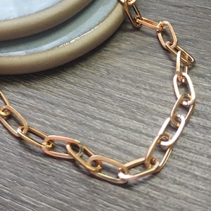 oversized chunky light gold necklace paperclip-chain choker unisex/men/women jewelry cosplay/costume thick chain-link necklace layering