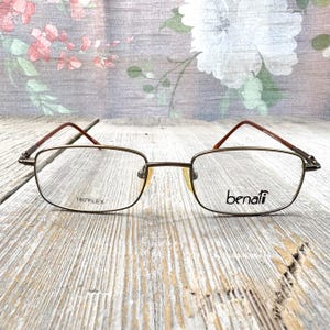 vintage eyeglass frame only eyeglasses antique copper 49[]19-140 rectangle metal glasses unisex/men/women prescription eyewear deadstock nos