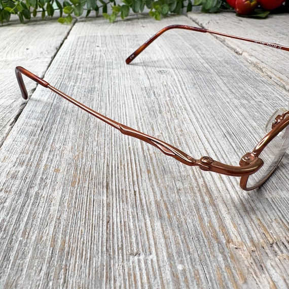 Vintage Copper Rectangle Eyeglass Frames: 90s Uni… - image 2