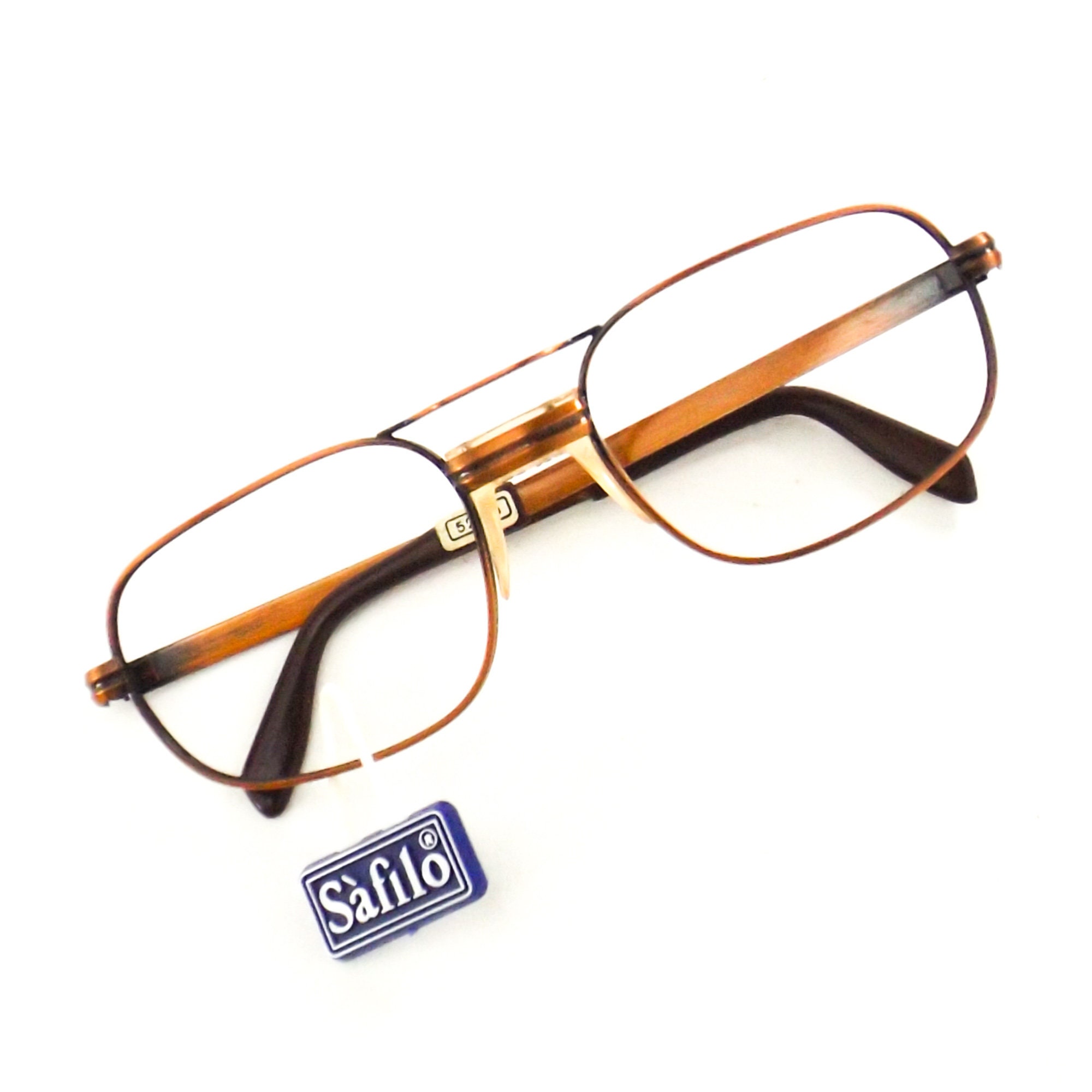 Safilo italian copper eyeglasses vintage 70s 80s NOS eye Etsy