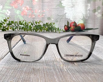 Vintage vierkante brilmonturen: grijze en zwarte unisex bril