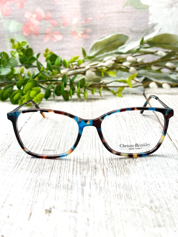 Square Blue Tortoise-Shell Eyeglass Frames: 54[]1… - image 3