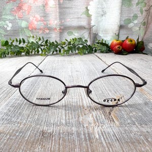 metallic plum purple eyeglass frames only big round prescription glasses nos vintage eyewear unisex/men/women eyeglasses 90s fashion eyewear
