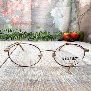 matte light gold tortoise eyeglass frames only 51[]20 metal glasses 1990s fashion accessories unisex/men/women 90s nos/vintage/deadstock new