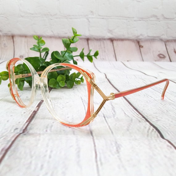 1980s large round eyeglasses vintage NOS frame it… - image 2