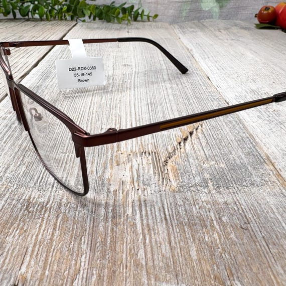 Metallic Brown Square Eyeglasses Frames: Unisex V… - image 3