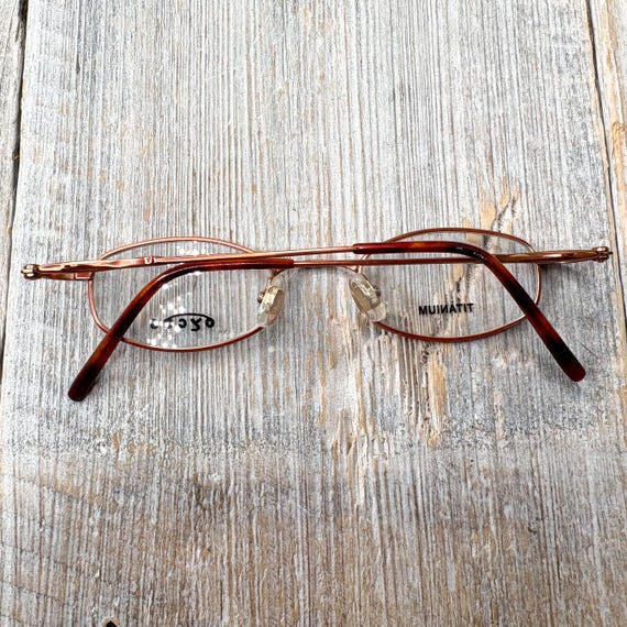 Vintage Copper Rectangle Eyeglass Frames: 90s Uni… - image 7