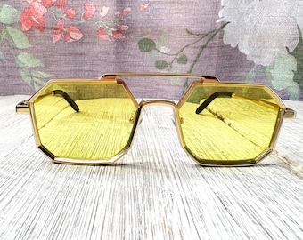 Gafas de sol octogonales, lentes de colores, unisex/hombre/mujer, protección UV 400
