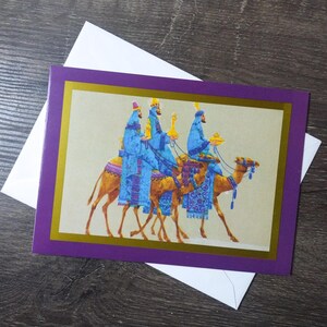 Tarjeta de Navidad, 3 Reyes Magos, tarjeta de felicitación, clásica, paz, alegría, Cristo, nos, papelería vintage, él/ella/hombre/mujer/madre/padre/amigo/compañero de trabajo