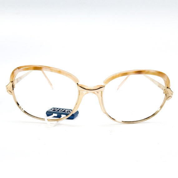 1980s large round eyeglasses gold vintage eye gla… - image 4