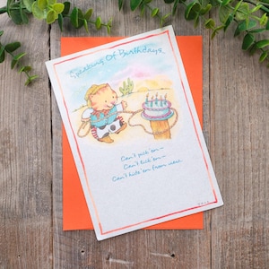 carte de joyeux anniversaire cow-boy chat wrangler mignonne/drôle/humoristique carte de voeux gibson lui/elle/hommes/femmes/garçon/fille/fils/fille/ami/collègue