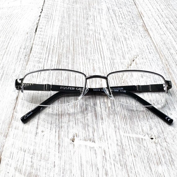 Semi-Rimless Reading Glasses +2.00 Black Silver C… - image 6