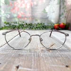 round eyeglass frames only 50[]18/135 silver blue multi eyeglasses unisex/men/women nos/vintage/deadstock 90s fashion accessories
