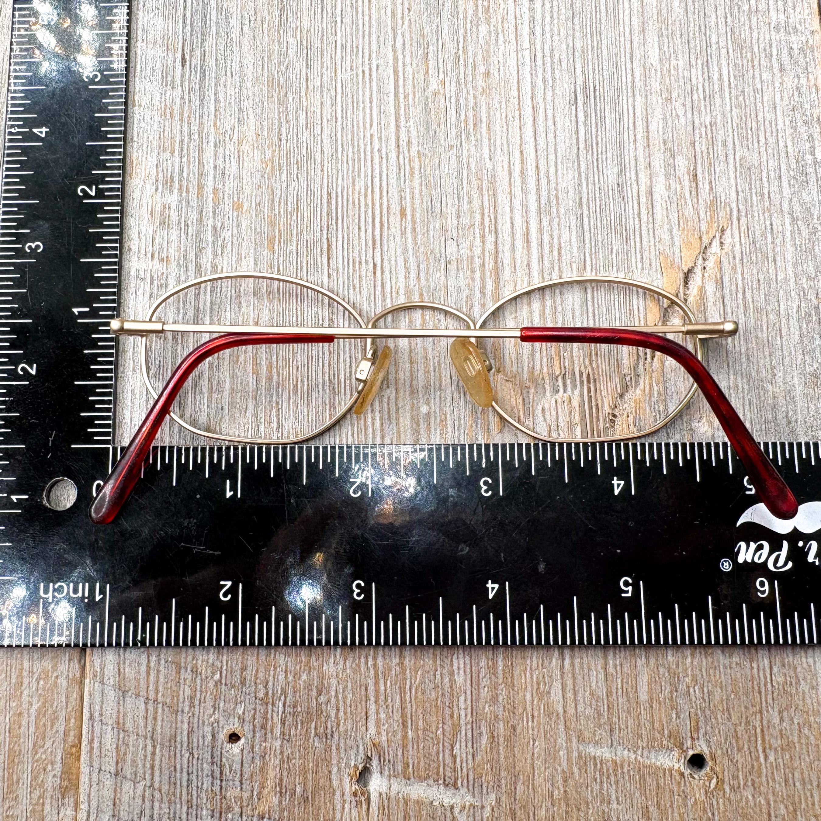 Vintage Oval Eyeglass Frames: Light Gold Tortoiseshell, Unisex 