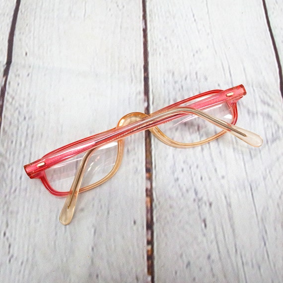 1980s half frame eyeglasses pink vintage eye glas… - image 5