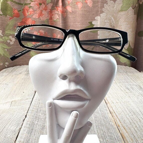 Kids Rectangle Eyeglass Frames: Black & Clear Vin… - image 4