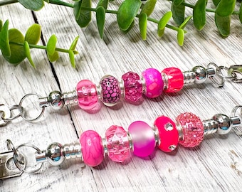 Hot Pink Beaded Cinch Clip Clasp:  Women's Fashion Accessory