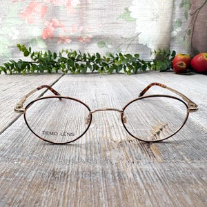 eyeglass frames only 42[]18/130 wine/red-multi light gold metal eyeglasses unisex/men/women glasses vintage/nos/deadstock 90s style fashion