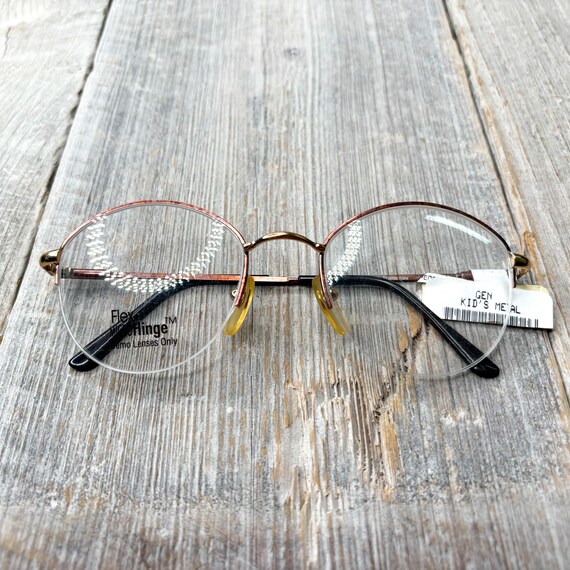 Vintage Semi-Rimless Eyeglass Frames: Copper Gold… - image 6