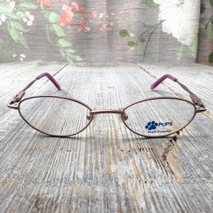 kids eyeglass frame only 43[]16/125 purple oval glasses child/children/girls eyeglasses nos/vintage/deadstock prescription eyewear accessory
