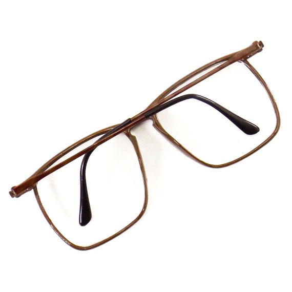 vintage light tortoise square eyeglasses oversize… - image 3