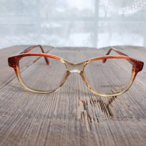 1980s eyeglasses petite-face small eyeglass frames brown fade glasses youth/child/children/kids/boys/girl/unisex 80s fashion accessories