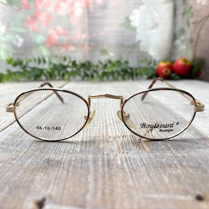 oval eyeglass frames only light gold tortoiseshell 48[]18/140 eyeglasses unisex/men/women glasses deadstock vintage nos 90s 1990s fashion