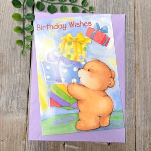 Deseos de feliz cumpleaños para niños, niños, niñas, adolescentes, James 1:17, religiosos, cristianos, hechos en EE. UU., vintage, de stock muerto.