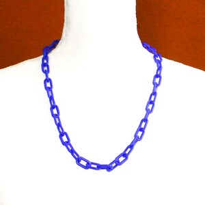 24 plastic chain necklace paperclip colorful chain necklace, black, pink, blue, green, orange, red, yellow, purple, white, grey, brown 1pc image 2