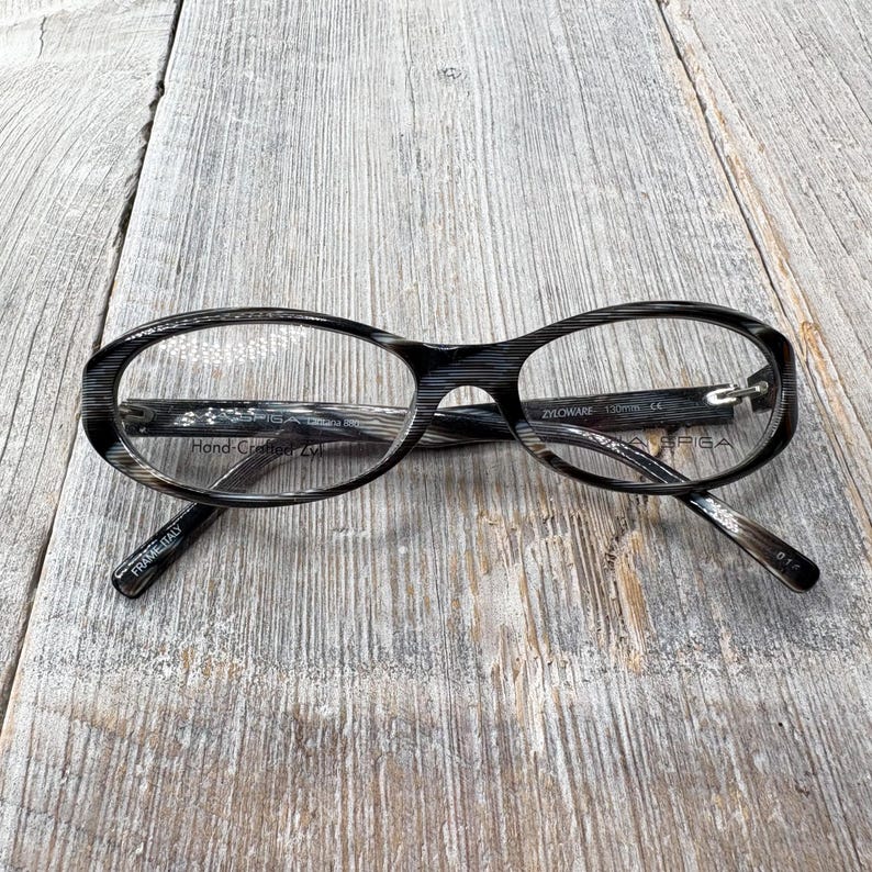 Zyle Frame Vintage Cat-eye Eyeglass Frames: Black & Gray Acetate, 90s Unisex ...