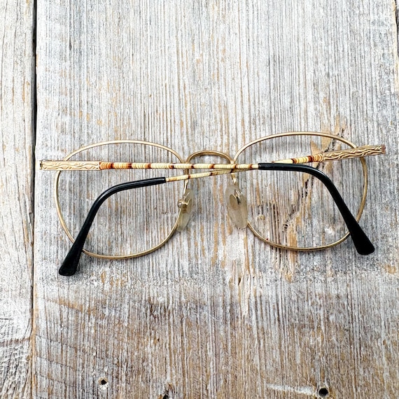 Vintage Square Metal Eyeglass Frames: Beige Multi… - image 7