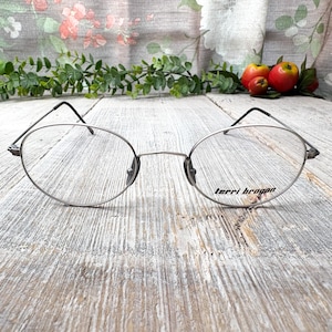 pewter wire eyeglass frames only big round eyeglasses 1990s fashion accessories 90s deadstock vintage eyewear unisex/men/women glasses gray