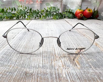 Lunettes à monture métallique vintage en étain : lunettes rondes des années 90