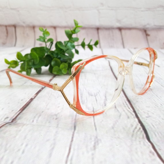 1980s large round eyeglasses vintage NOS frame it… - image 1