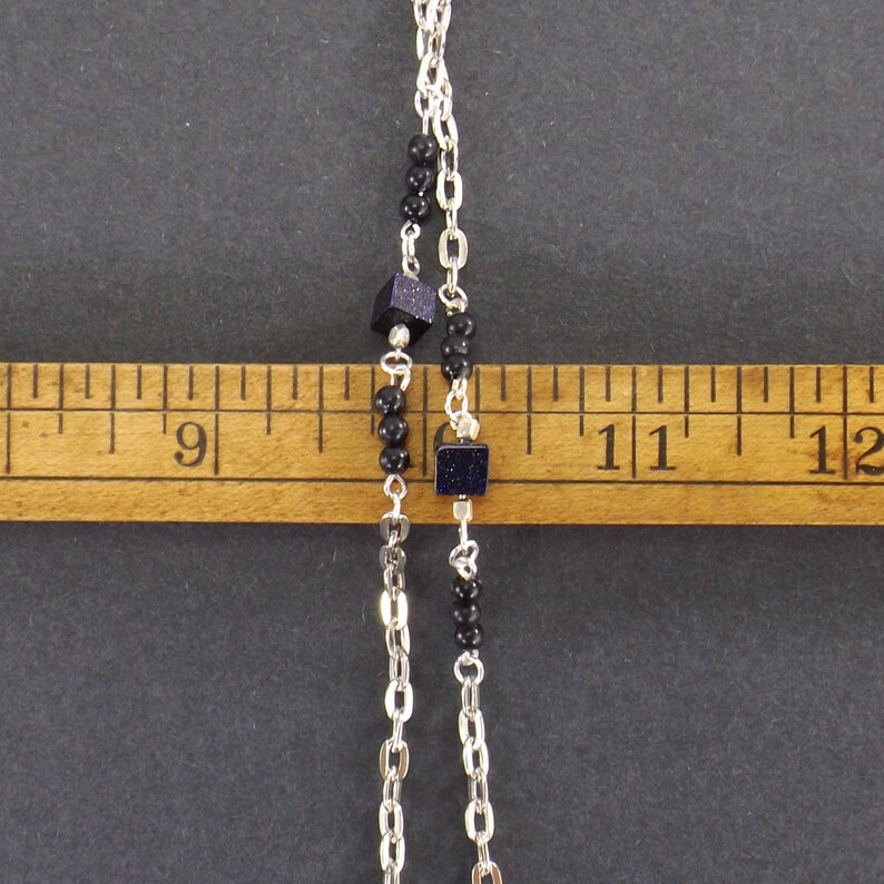 accessories man woman metal link necklace for glasses silver eyeglass chain black purple beads