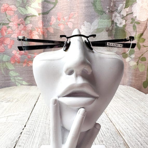 rectangular rimless sunglasses/glasses, clear/smo… - image 4