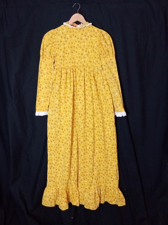 vintage girls yellow floral dress nightgown - image 6