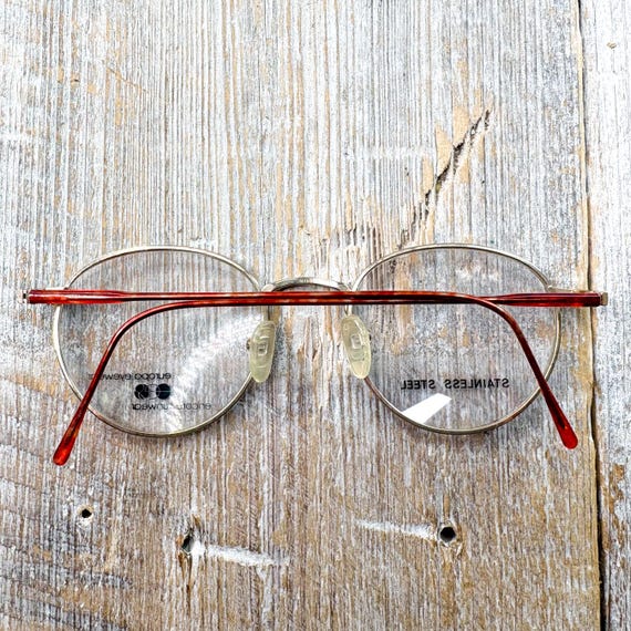 Vintage Round Eyeglass Frames: Orange-Demi & Gold… - image 7