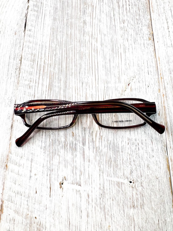 Brown Rectangular Eyeglass Frames: 90's Fashion A… - image 7