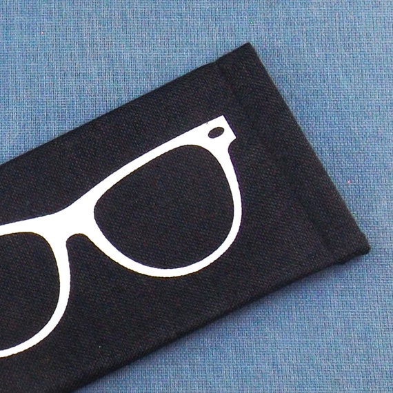 vintage NOS eyeglass case | black canvas soft eye… - image 6