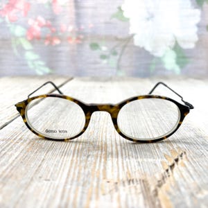 vintage eyeglass frame only wide oval eyeglasses 43[]19/135 black/green unisex/men/women deadstock prescription eyewear nos fashion