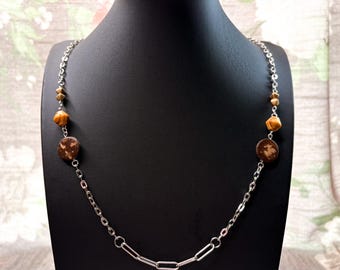 Wood Chain Link Necklace - Woodgrain Chain - Zebra - Etsy